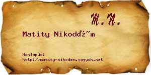 Matity Nikodém névjegykártya